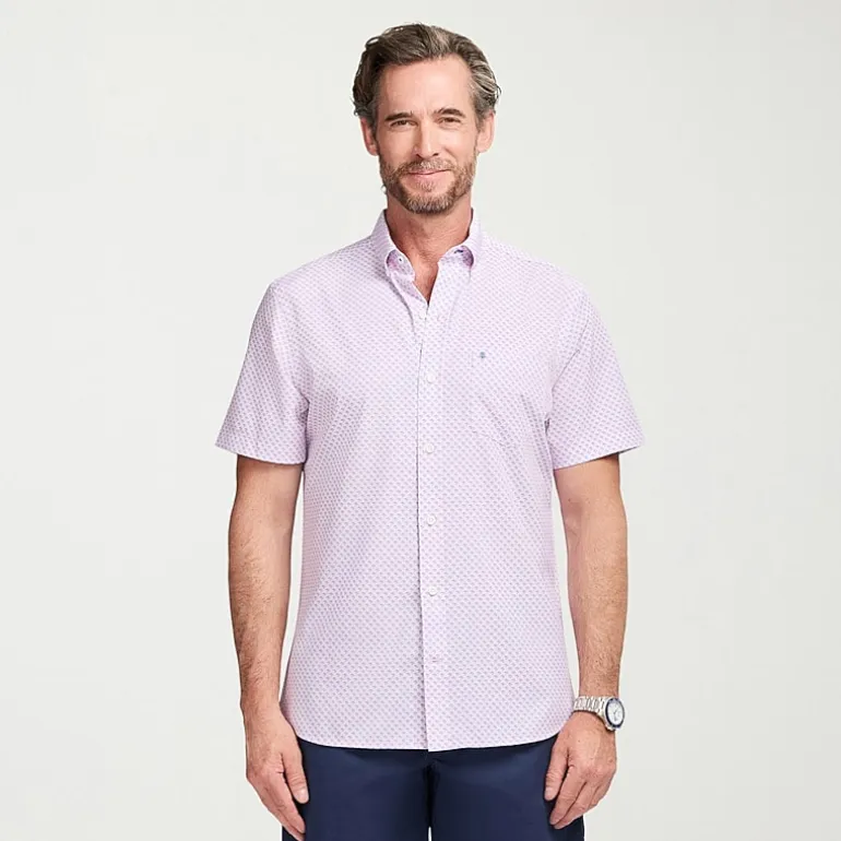 IZOD Breeze Mens Short Sleeve Athletic Fit Button-Down Shirt