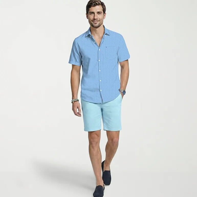 IZOD Breeze Mens Short Sleeve Athletic Fit Button-Down Shirt