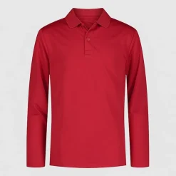 IZOD Little & Big Kid Boys Long Sleeve Regular Fit Wrinkle Resistant Moisture Wicking Polo Shirt