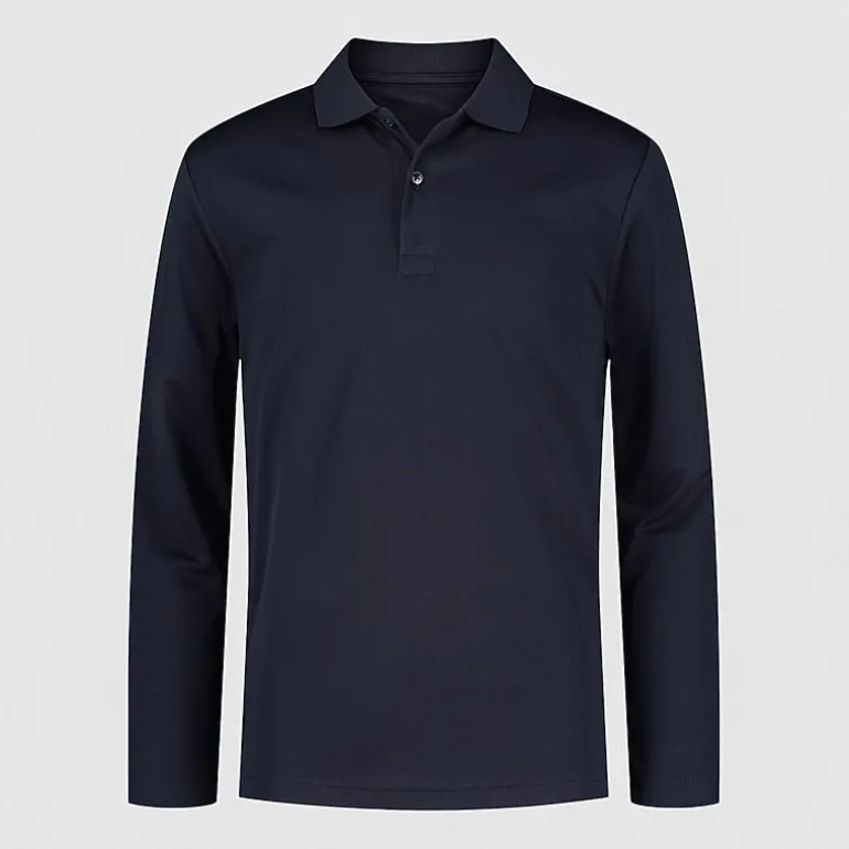 IZOD Little & Big Kid Boys Long Sleeve Regular Fit Wrinkle Resistant Moisture Wicking Polo Shirt