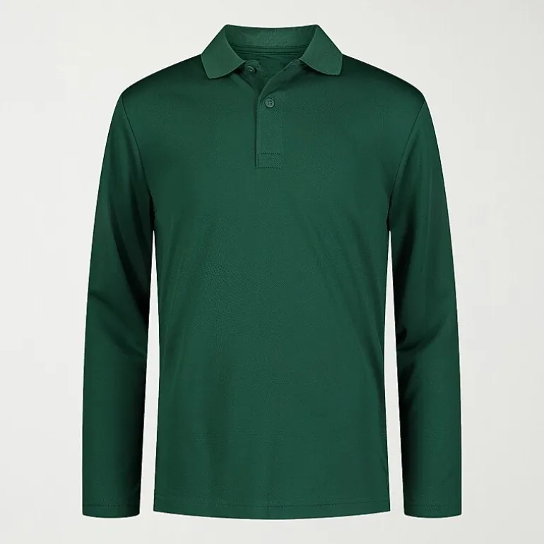 IZOD Little & Big Kid Boys Long Sleeve Regular Fit Wrinkle Resistant Moisture Wicking Polo Shirt