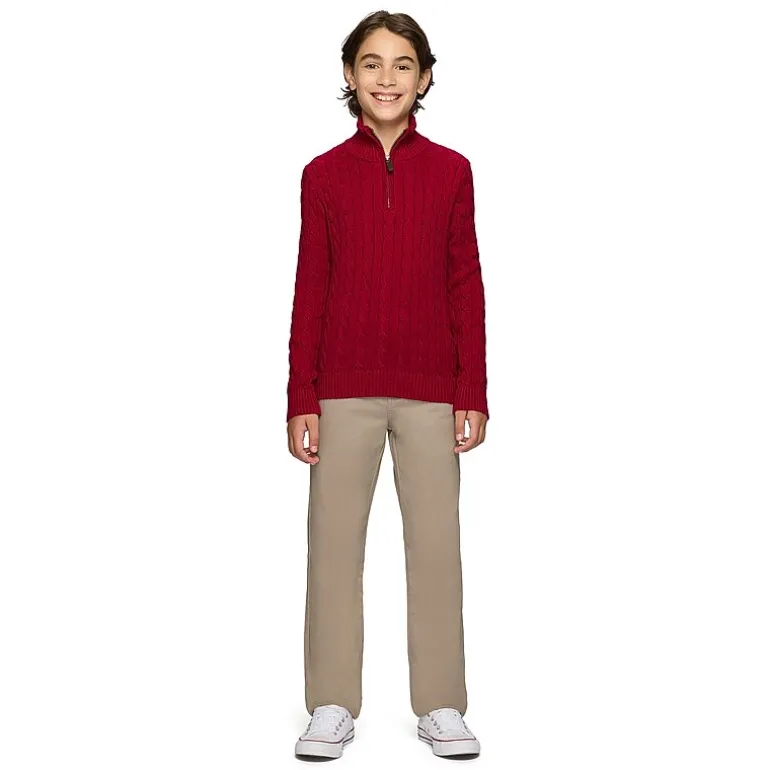 IZOD Little & Big Kid Boys Straight Regular Fit Flat Front Pant