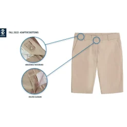 IZOD Little & Big Kid Girls Adaptive Stretch Fabric Adjustable Waist Adjustable Features Easy-on + Easy-off Bermuda Short