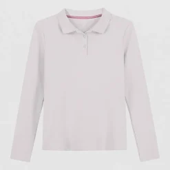 IZOD Little & Big Kid Girls Long Sleeve Regular Fit Stretch Fabric Polo Shirt