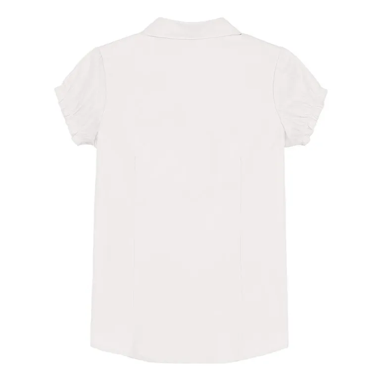 IZOD Little & Big Kid Girls Short Sleeve Regular Fit Stretch Fabric Button-Down Shirt