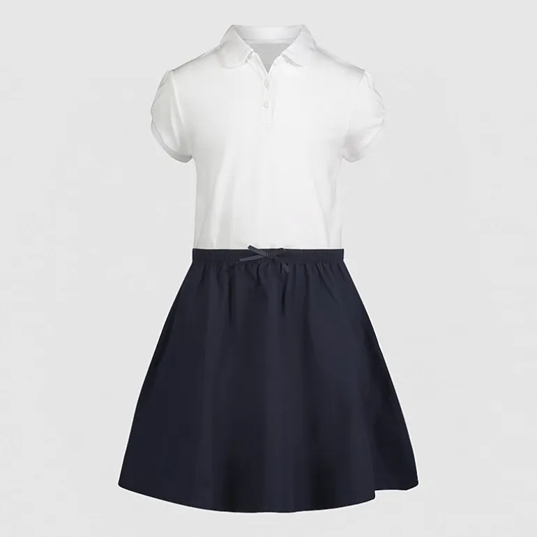 IZOD Little & Big Kid Girls Short Sleeve Cap Midi Shirt Dress