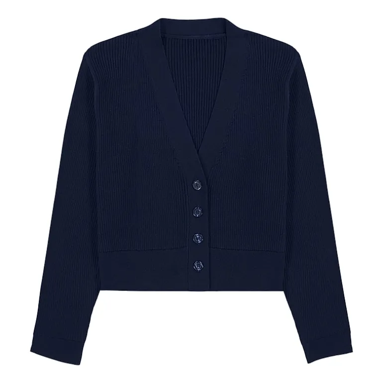 IZOD Little & Big Kid Girls V Neck Long Sleeve Button Rib Knit Cardigan