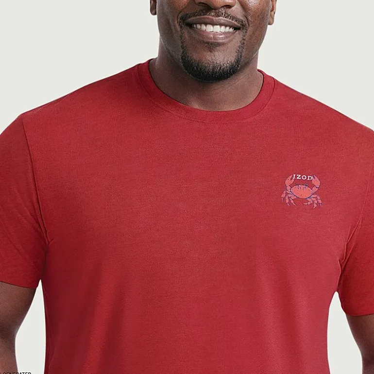 IZOD Mens Crew Neck Short Sleeve Classic Fit Big and Tall Graphic T-Shirt