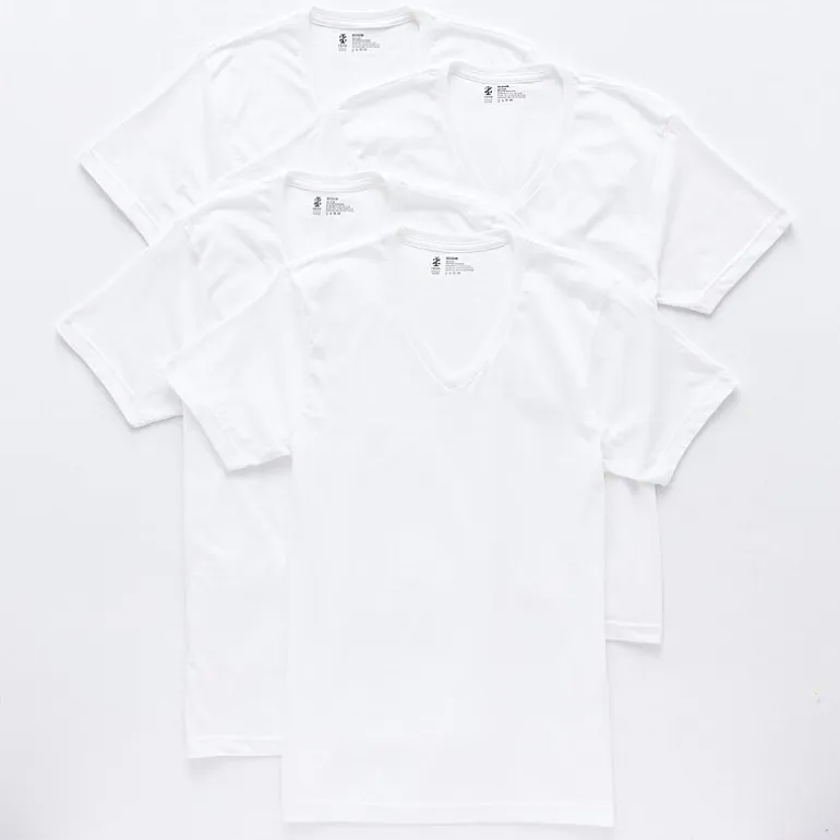 IZOD Mens 4 Pack Short Sleeve V Neck T-Shirt