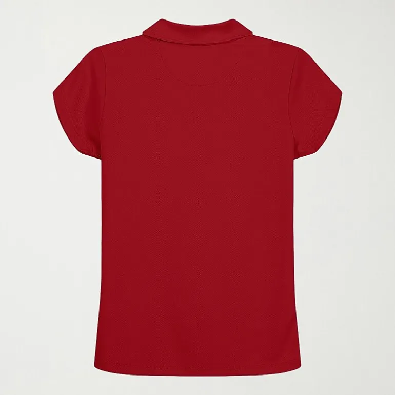 IZOD Performance Mesh Little & Big Kid Girls Short Sleeve Regular Fit Wrinkle Resistant Moisture Wicking Polo Shirt