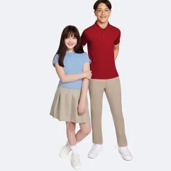 IZOD Performance Mesh Little & Big Kid Girls Short Sleeve Regular Fit Wrinkle Resistant Moisture Wicking Polo Shirt