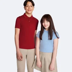 IZOD Performance Mesh Little & Big Kid Girls Short Sleeve Regular Fit Wrinkle Resistant Moisture Wicking Polo Shirt