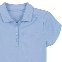 IZOD Performance Mesh Little & Big Kid Girls Short Sleeve Regular Fit Wrinkle Resistant Moisture Wicking Polo Shirt