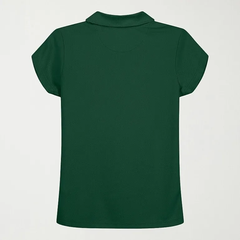 IZOD Performance Mesh Little & Big Kid Girls Short Sleeve Regular Fit Wrinkle Resistant Moisture Wicking Polo Shirt