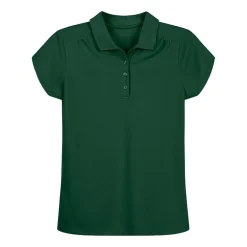 IZOD Performance Mesh Little & Big Kid Girls Short Sleeve Regular Fit Wrinkle Resistant Moisture Wicking Polo Shirt