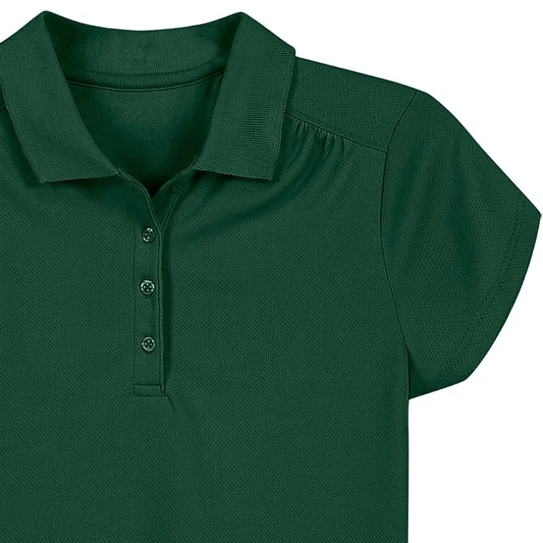 IZOD Performance Mesh Little & Big Kid Girls Short Sleeve Regular Fit Wrinkle Resistant Moisture Wicking Polo Shirt