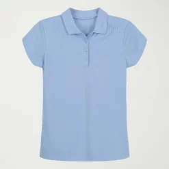 IZOD Performance Mesh Little & Big Kid Girls Short Sleeve Regular Fit Wrinkle Resistant Moisture Wicking Polo Shirt