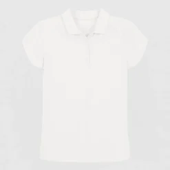IZOD Performance Mesh Little & Big Kid Girls Short Sleeve Regular Fit Wrinkle Resistant Moisture Wicking Polo Shirt