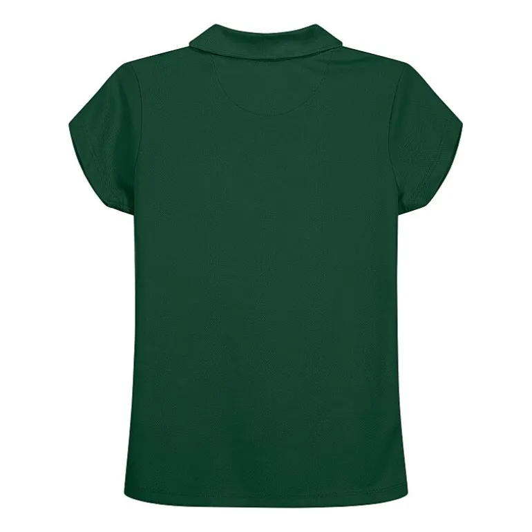 IZOD Performance Mesh Little & Big Kid Girls Short Sleeve Regular Fit Wrinkle Resistant Moisture Wicking Polo Shirt