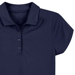 IZOD Performance Mesh Little & Big Kid Girls Short Sleeve Regular Fit Wrinkle Resistant Moisture Wicking Polo Shirt