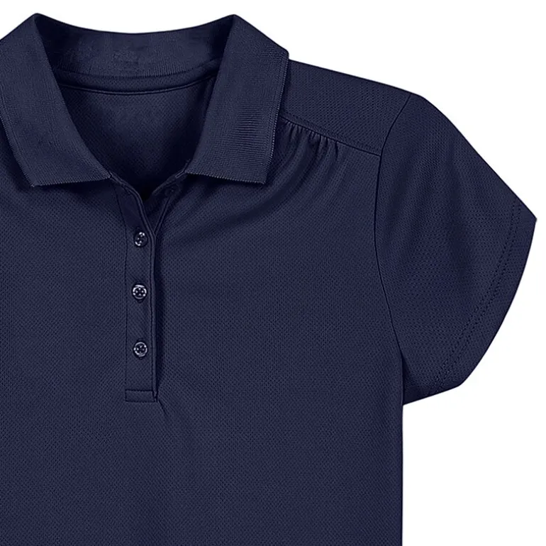 IZOD Performance Mesh Little & Big Kid Girls Short Sleeve Regular Fit Wrinkle Resistant Moisture Wicking Polo Shirt