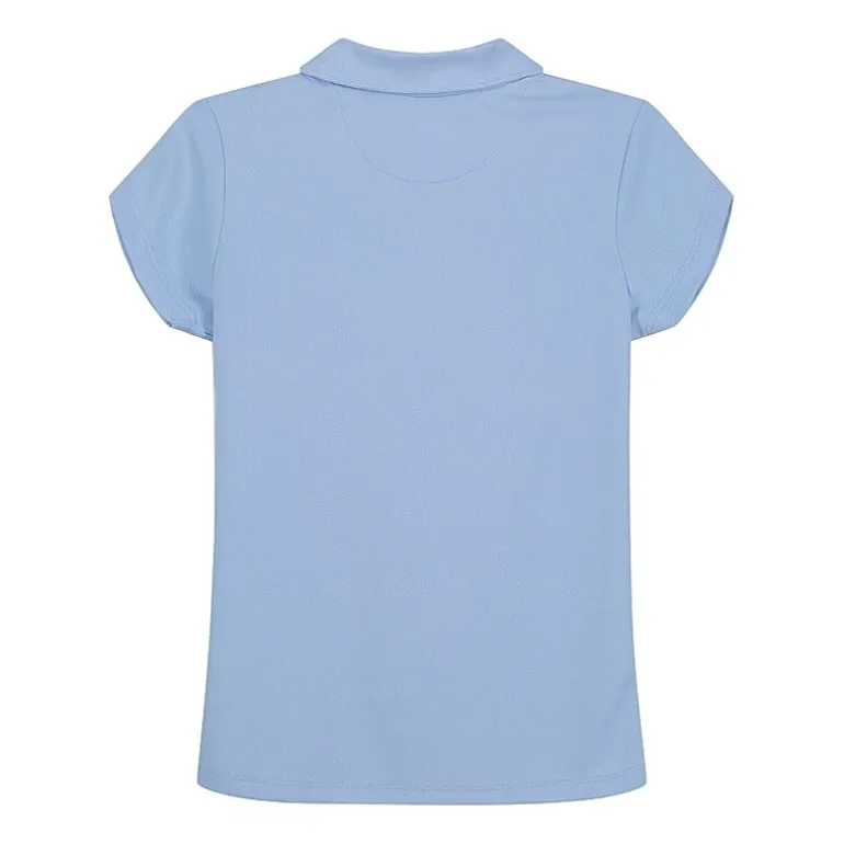 IZOD Performance Mesh Little & Big Kid Girls Short Sleeve Regular Fit Wrinkle Resistant Moisture Wicking Polo Shirt