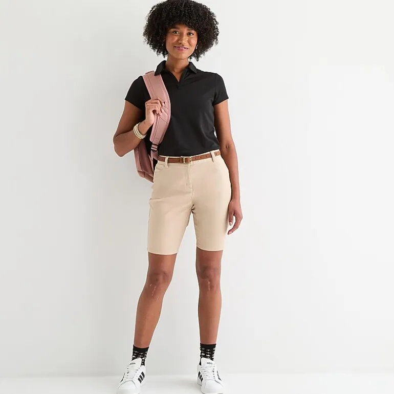 IZOD Performance Womens Juniors Short Sleeve Polo Shirt