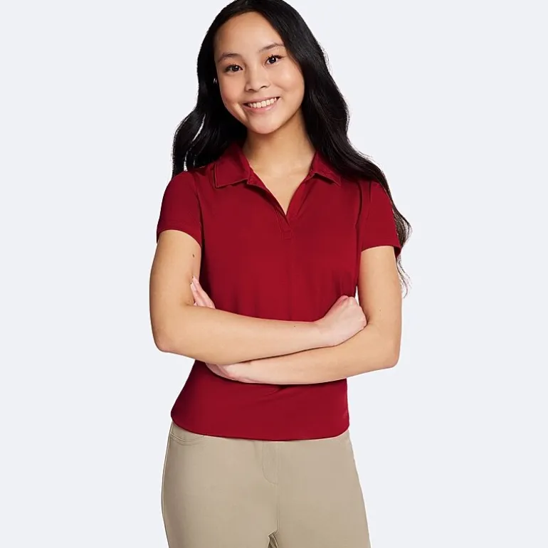 IZOD Performance Womens Juniors Short Sleeve Polo Shirt