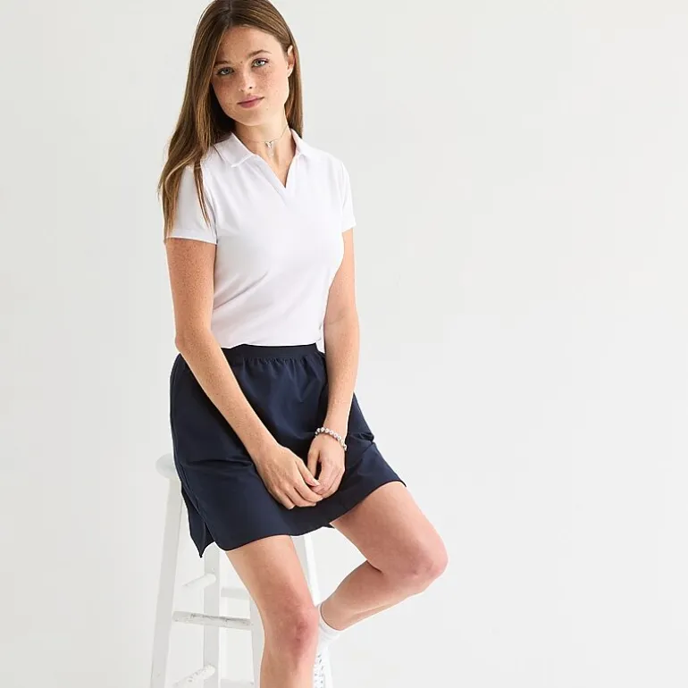 IZOD Performance Womens Juniors Short Sleeve Polo Shirt