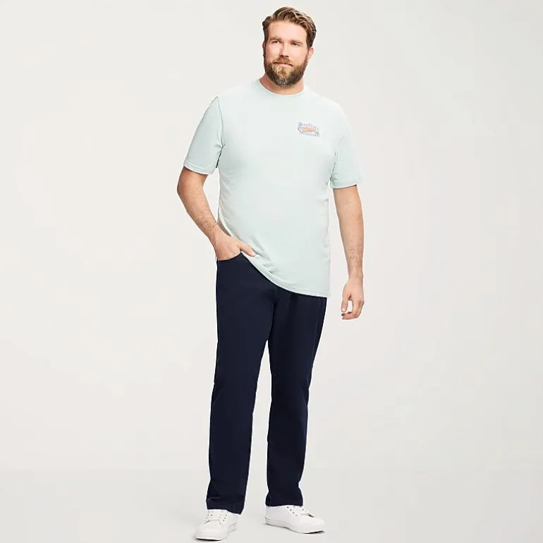 IZOD Saltwater Mens Crew Neck Short Sleeve Classic Fit Big and Tall Graphic T-Shirt