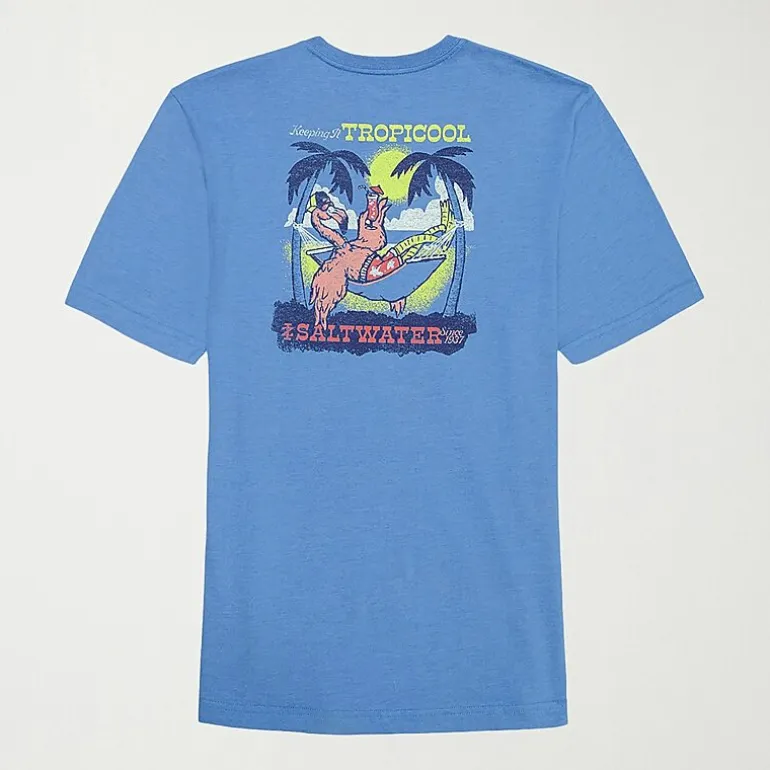 IZOD Saltwater Mens Crew Neck Short Sleeve Classic Fit Big and Tall Graphic T-Shirt