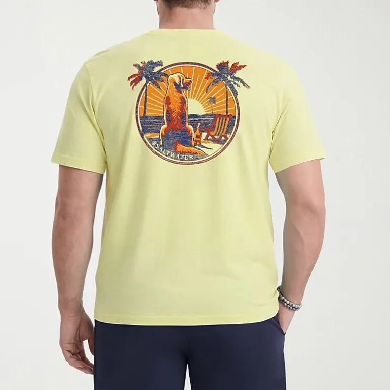 IZOD Saltwater Mens Crew Neck Short Sleeve Classic Fit Big and Tall Graphic T-Shirt