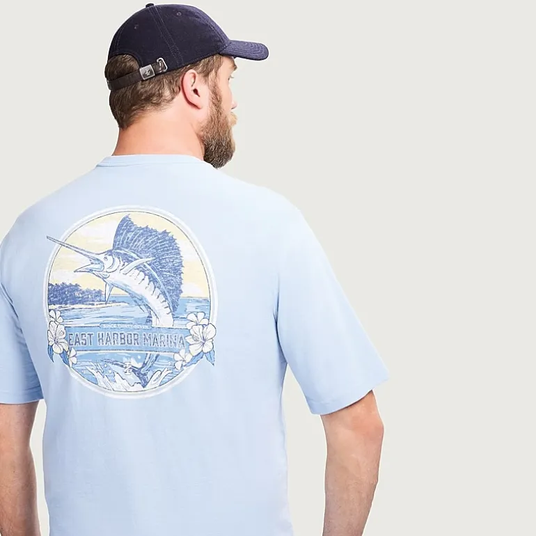 IZOD Saltwater Mens Crew Neck Short Sleeve Classic Fit Big and Tall Graphic T-Shirt
