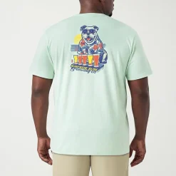 IZOD Saltwater Mens Crew Neck Short Sleeve Classic Fit Big and Tall Graphic T-Shirt