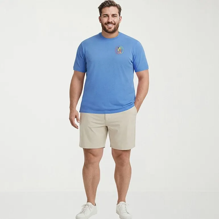 IZOD Saltwater Mens Crew Neck Short Sleeve Classic Fit Big and Tall Graphic T-Shirt