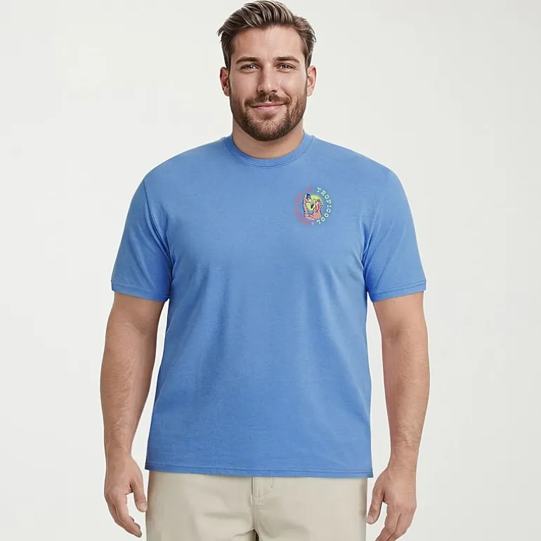 IZOD Saltwater Mens Crew Neck Short Sleeve Classic Fit Big and Tall Graphic T-Shirt