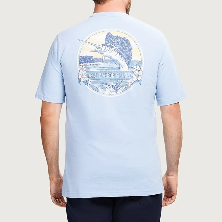 IZOD Saltwater Mens Crew Neck Short Sleeve Classic Fit Big and Tall Graphic T-Shirt