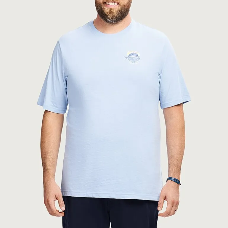 IZOD Saltwater Mens Crew Neck Short Sleeve Classic Fit Big and Tall Graphic T-Shirt