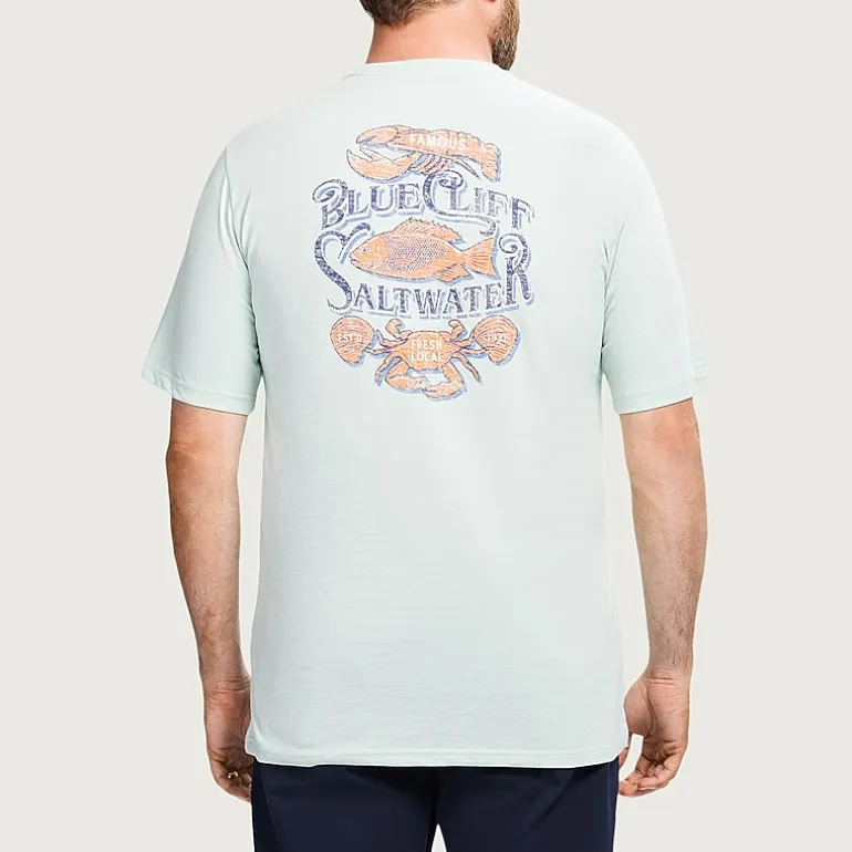 IZOD Saltwater Mens Crew Neck Short Sleeve Classic Fit Big and Tall Graphic T-Shirt