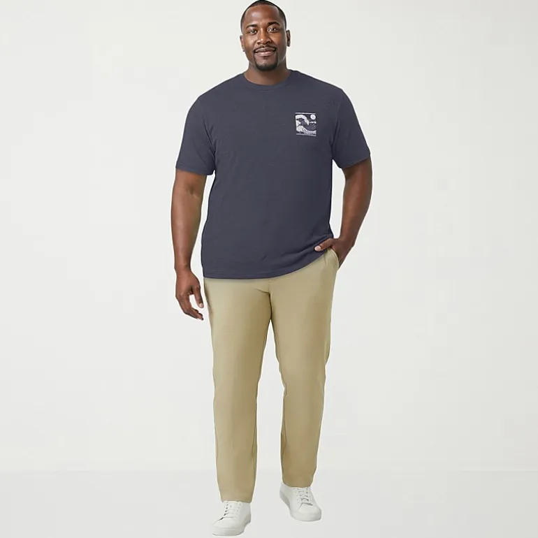 IZOD Saltwater Mens Crew Neck Short Sleeve Classic Fit Big and Tall Graphic T-Shirt