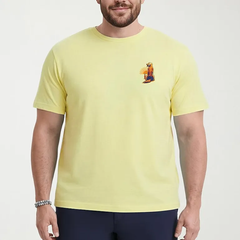 IZOD Saltwater Mens Crew Neck Short Sleeve Classic Fit Big and Tall Graphic T-Shirt