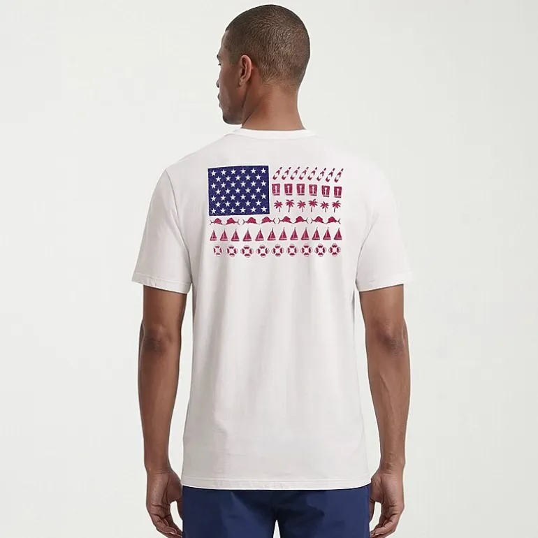 IZOD Saltwater Mens Crew Neck Short Sleeve Classic Fit Big and Tall Graphic T-Shirt