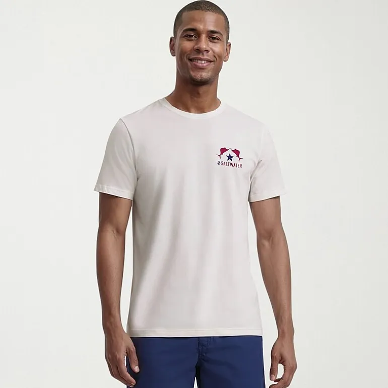 IZOD Saltwater Mens Crew Neck Short Sleeve Classic Fit Big and Tall Graphic T-Shirt