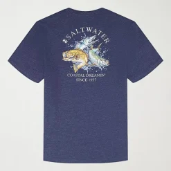 IZOD Saltwater Soft Wash Mens Crew Neck Short Sleeve Classic Fit Graphic T-Shirt