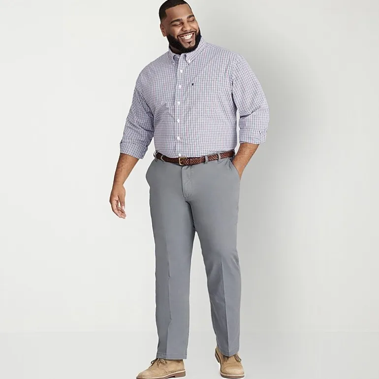 IZOD Sportflex Waistband Non Iron Performance Mens Straight Fit Big and Tall Flat Front Pant