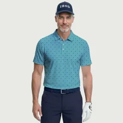 IZOD Swingflex Elite Fashion Print Mens Classic Fit Short Sleeve Polo Shirt