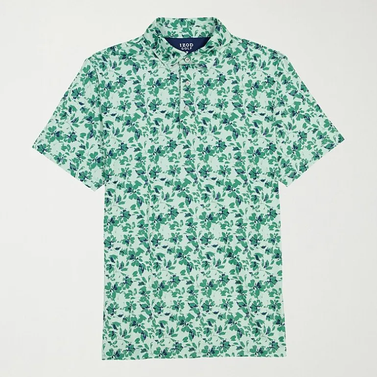 IZOD Swingflex Elite Fashion Print Mens Classic Fit Short Sleeve Polo Shirt