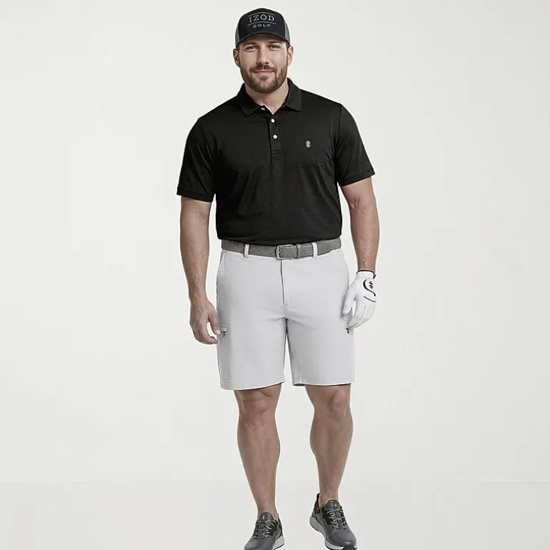 IZOD Swingflex Golf Mens 10 1/2" Big and Tall Stretch Fabric Quick Dry Cargo Short