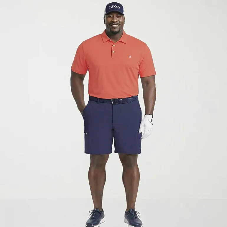 IZOD Swingflex Golf Mens 10 1/2" Big and Tall Stretch Fabric Quick Dry Cargo Short