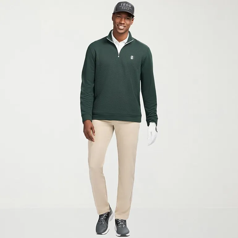 IZOD Swingflex 5 Pocket Dobby Mens Classic Fit Flat Front Pant